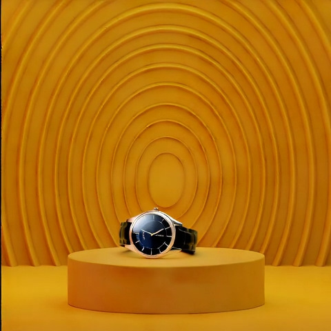 result: watch on yellow backdrop