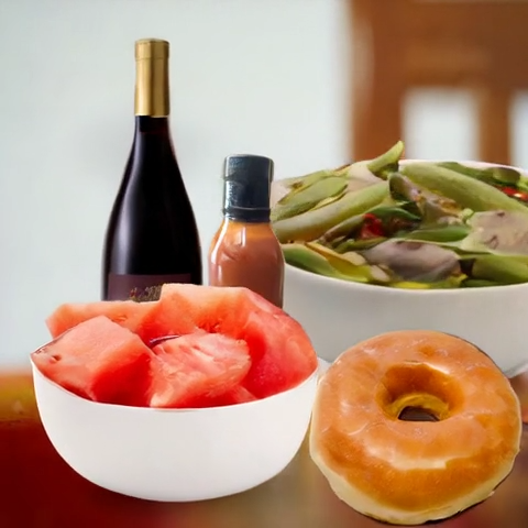 result: food items on table